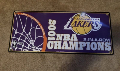 Los Angeles Lakers 8x17 2001 NBA Championship Sign  - Image 1 of 2