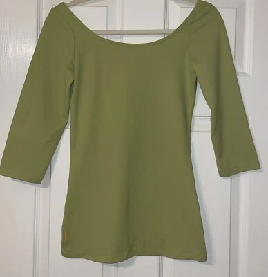 Lucy Activewear three-quarter sleeve women’s top in pear green, XS, Yoga, Gym - Image 1 of 4