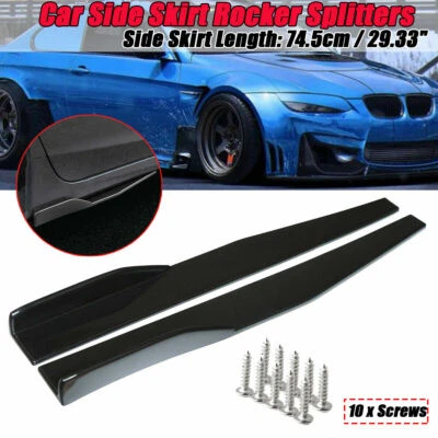 Kits de coche de 74,5 cm faldones laterales negros brillantes divisores basculantes difusores alas de ala Foto 1 de 4