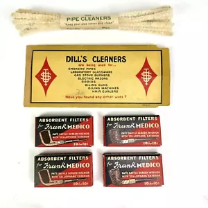 4 scatole filtri per pipa tabacco Medico - 3 completi, 1 parte. e pulitore tubi aneto vintage - Foto 1 di 14
