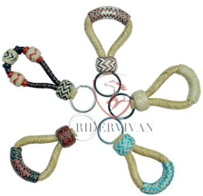 Llavero trenzado hecho a mano, mini llaveros bosal de diseño, (juego de 5) Foto 1 de 4