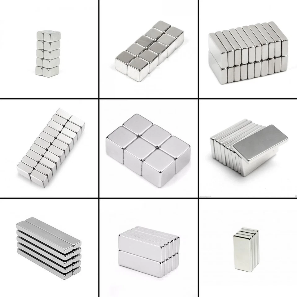 N52 Neodym Supermagnet Quadermagnete Würfelmagnete ab 3x3x1mm ★TheQ★ - Bild 1 von 1