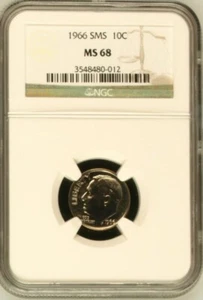 1966 SMS Roosevelt Dime NGC MS68 - nice prooflike luster! - Picture 1 of 2