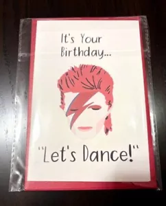 DAVID BOWIE LET'S DANCE! CARTOON BIRTHDAY CARD~~5"x7"~BLANK INSIDE - Picture 1 of 1