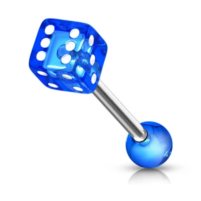  Surtido de 5 mm acrílico bola de dados en acero quirúrgico pezón barras anillos de lengua Foto 1 de 4