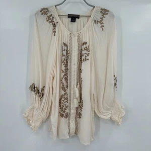 Karen Kane Desert Breeze Peasant Top size L Rayon Boho Bohemian Flowy NWT Blouse - Picture 1 of 8