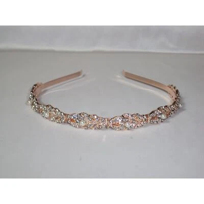 Diadema de diamantes de imitación de oro rosa diadema de graduación de cumpleaños diadema de diamantes de imitación tiara Foto 1 de 4