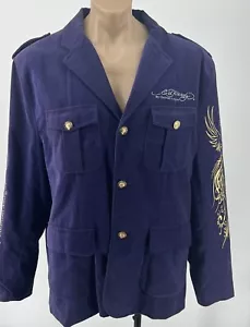 Giacca blazer uomo teschio velluto Ed Hardy taglia XL - Foto 1 di 13