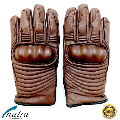 Motorcycle Biker Gloves Goat Leather Medium Motorcycle Gloves Touchscreen - Image 1 of 4