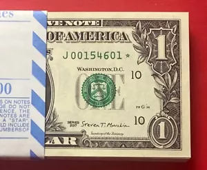 NEW 2017 STAR NOTE $1 DOLLAR BILL ( KANSAS J ) LOW SERIAL NUMBER -UNCIRCULATED - Picture 1 of 3