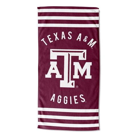 Texas A&M Aggies Beach Towel, 30" x 60", Stripes Cover