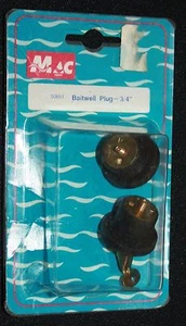 Mac Baitwell Plug 3/4" Nuevo en paquete Nuevo 50661 Marino Hardware Set de 2 - Imagen 1 de 7