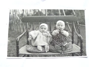 old PHOTO MANZOTTI GIRLS NEWBORN CLOTHES VINTAGE VILLAGE VAL DI TARO 1934 - Picture 1 of 2