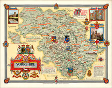West Riding of Yorkshire, old map 1946. Reproduction
