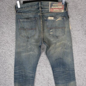 JEANS UOMO DENIM & SUPPLY RALPH LAUREN SLIM W29 L32 INVECCHIATO BLU BOTTONE NUOVO CON ETICHETTE - Foto 1 di 11