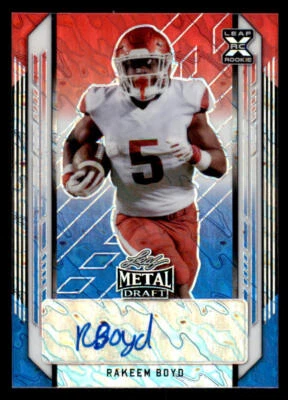 2021 Leaf Metal Draft Marbles Red White and Blue #RB1 Rakeem Boyd /7 - Image 1 of 2
