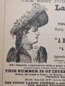 Diario de las Damas Jóvenes 1890 Estampado Victoriano Aliento de Calumnia Nueva York - Imagen 1 de 3
