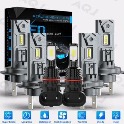 For Jaguar XJ8 1998-2003 Combo 6x LED Headlight High/Low + Fog Lights Bulbs Kit Foto 1 de 4