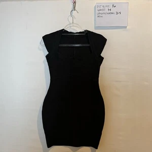 Meilun schwarz Flügelärmel Bandage Bodycon super schmeichelhaft Kleid Größe Large - Bild 1 von 7