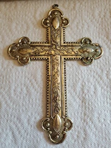 Cruz de colección International Silver Company 8,5" de alto plata ornamentada sin marcas - Imagen 1 de 11