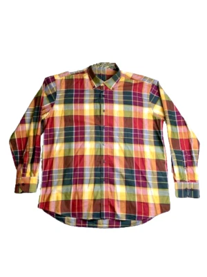 Camisa Alan River Adulto Extra Grande Cuadros Cachemira Contraste Puños Abatibles Colorida Foto 1 de 4