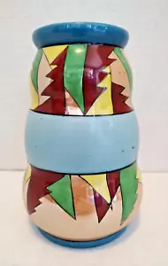 Vintage MC Gold Castle Art Deco Vase Geometric Lusterware Chikusa Hand Painted - Picture 1 of 13