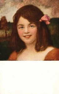 Vintage Postcard Beautiful Lady Painting Portrait Charming Face Rosy Cheeks - Picture 1 of 2