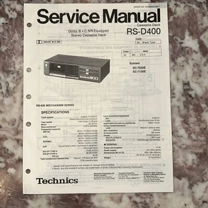 Technics RS-D400 - Dolby Cassette Deck ORIGINAL Service Manual 1984 - Picture 1 of 2