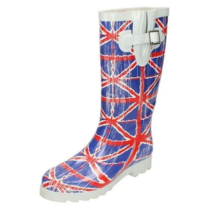 Ladies Spot On British Flag Design 'Wellington Boots' - Picture 1 of 10