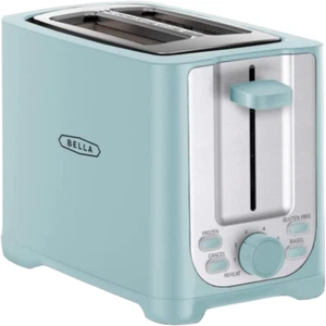 2 Slice Toaster with Wide Slots & Auto Shut-Off, Defrost, Reheat, Aqua, Compact - Picture 1 of 7