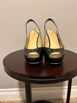 Michael Kors High Heel Slingback Peep Toe Black Sz 9 - Image 1 of 4