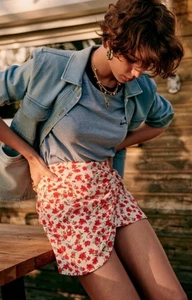 Sezane Pacome Minirock Blumen seitlich zum Binden 38 US6 feminin leicht NEU! 120€ - Bild 1 von 9