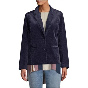 Eileen Fisher nachtblau Kerbkragen geformt Cord Jacke Gr. 8 - Bild 1 von 9