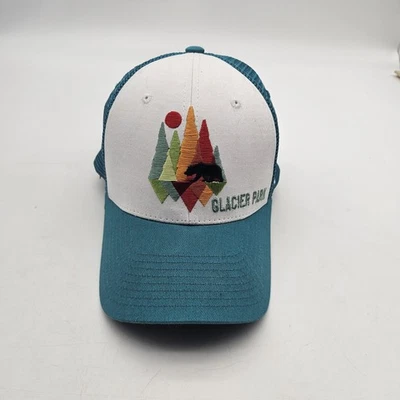 Gorra Glacier Park Snap Back verde azulado blanco camionero malla bordada Zephyr para hombre Foto 1 de 4