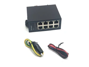 8 Port Gigabit Industrial Ethernet Switch, 8 Ports 10/100/1000Mbps, lüfterlos - Bild 1 von 7