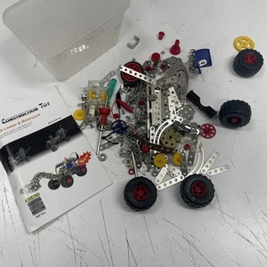 ORIGINAL VINTAGE RETRO Meccano Style Build Set Job Lot Parts Toy Metal - Picture 1 of 7