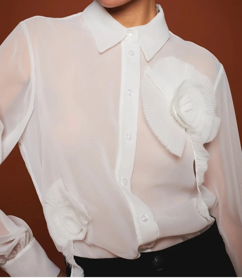 Nuevo MILVA MI Hecho en Italia Blanco Manga Larga Talla Grande Foto 1 de 2