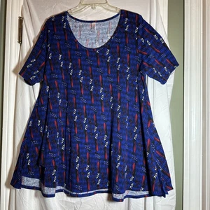 Camiseta Disney LuLaRoe XL Cruella Villian Túnica Azul - Imagen 1 de 5