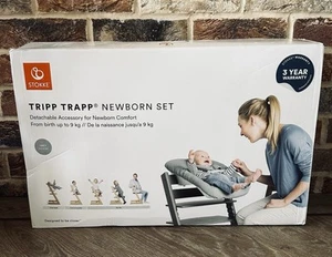 ⭐️ STOKKE TRIPP TRAPP GREY NEWBORN SET Highchair Baby High Chair Seat Birth+ NEW - Picture 1 of 3