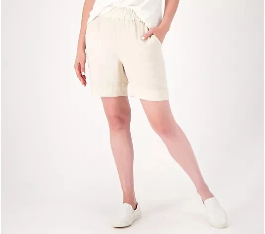 Shorts jeans & Co. Naturals mistura de linho regular #1795 tamanho P - Imagem 1 de 1