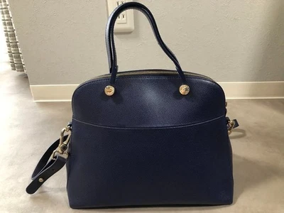 Bolso Bandolera FURLA 2way Piper M Mano Mujer Azul Marino Genuino USADO Foto 1 de 4