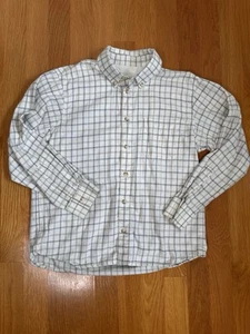 Camisa roja con botones de manga larga a cuadros de algodón a cuadros Jacadi para niños talla 10A - Imagen 1 de 9