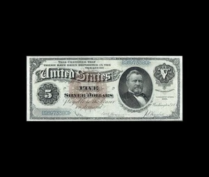 ULTRA RARE 1886 $5 SILVER CERTIFCATE DOLLAR BACK SUPERIOR EXTRA FINE + - Picture 1 of 14