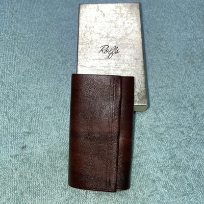 Estuche Kaddy Rolfs Cuero de Vaca 5 Ganchos y Llave Latón Marrón Nuevo En Caja De Colección Foto 1 de 4