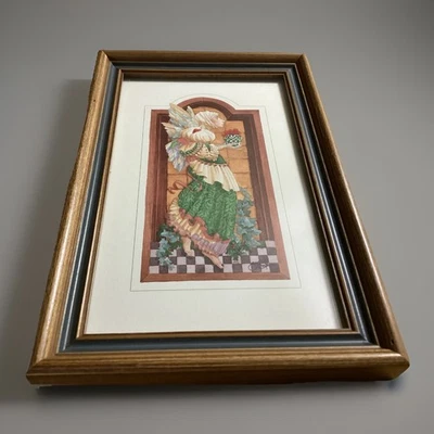 The Angel’s Gift James Christensen Framed Art Print Signed Whimsical Angel 9X6” - Image 1 of 4