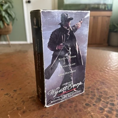 Wyatt Earp VHS 2 Tape Set 1994 Kevin Costner Dennis Quaid Gene Hackman Pre Owned - Image 1 of 4