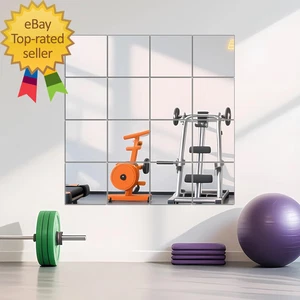 Home Gym Mirrors 12" X 12" X 16Pcs Wall Mounted Mirror Glass Frameless - Picture 1 of 1