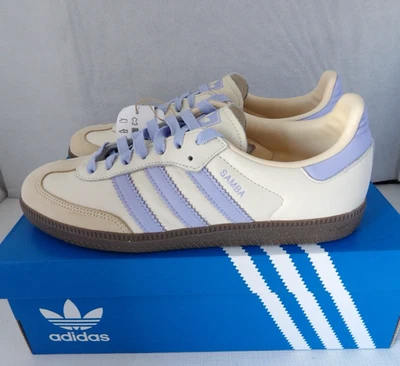 Новый без коробки подлинный ADIDAS SAMBA OG слоновой кости, сирени, коричневой кожи женская обувь размер 9 M - Изображение 1 из 4
