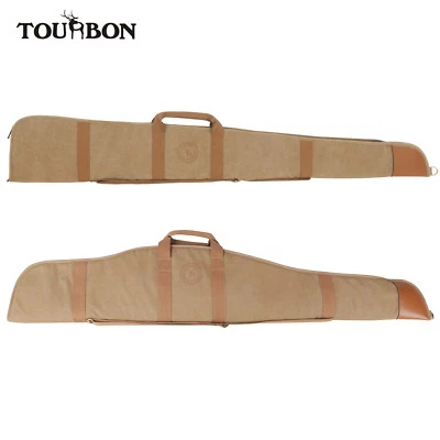 TOURBON Estuche Escopeta Vintage 52" Alcance Suave Estuche para Rifle Lona Cuero Bolsa para Pistola Foto 1 de 4