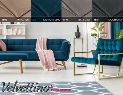 STOFFSHOP Polsterstoff VELVETTINO Plüsch Möbelstoff Velours Modern Meterware